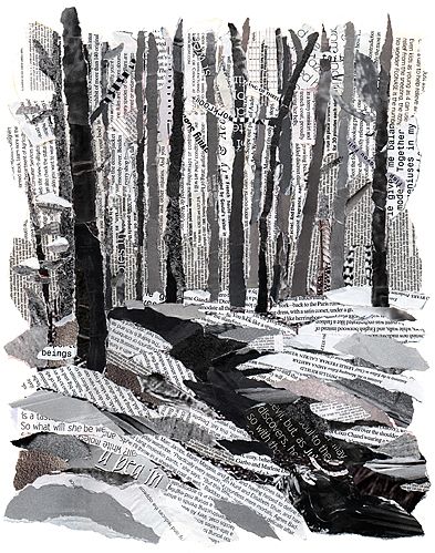 Newspaper Trees Collage