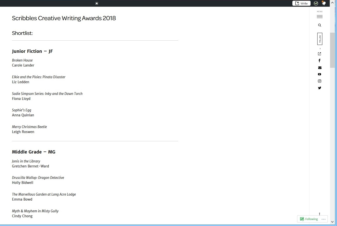 WordPress Scribbles Girl and Duck Awards Shortlist 2018 02