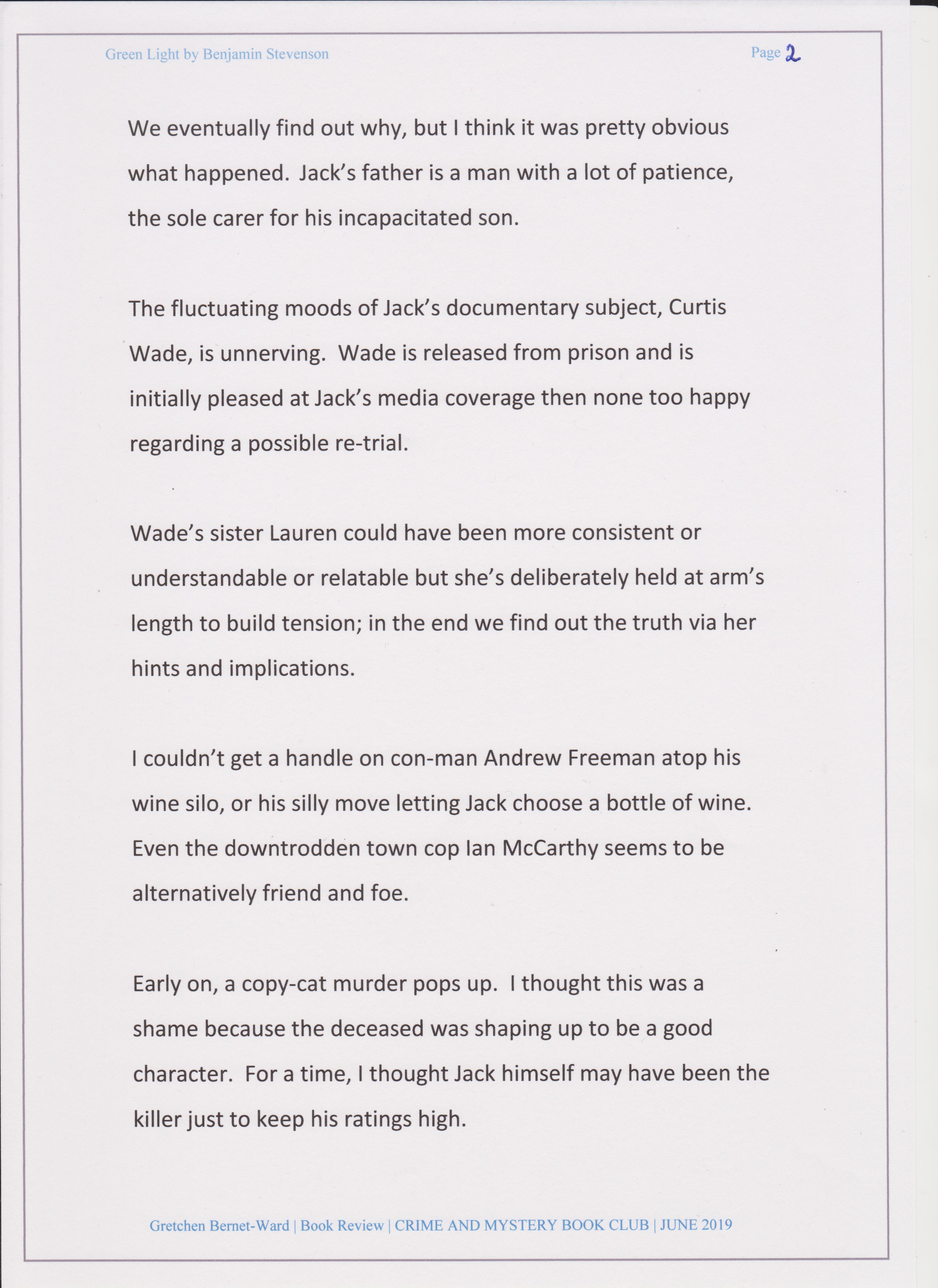 Crime and Mystery Book Club Review 02