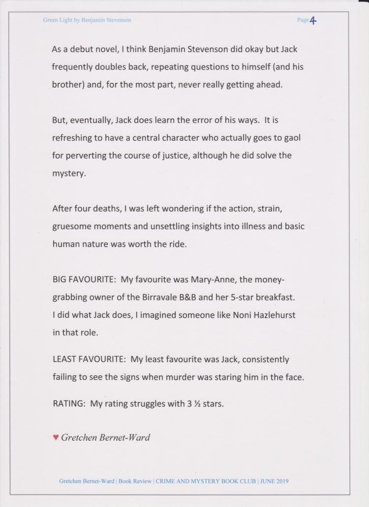 Crime and Mystery Book Club Review 04