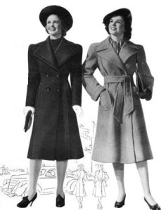 Fashion Women 1940 Two Trench Coats
